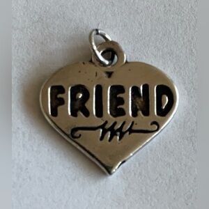 SJC Sterling Silver "Friend" Heart Charm